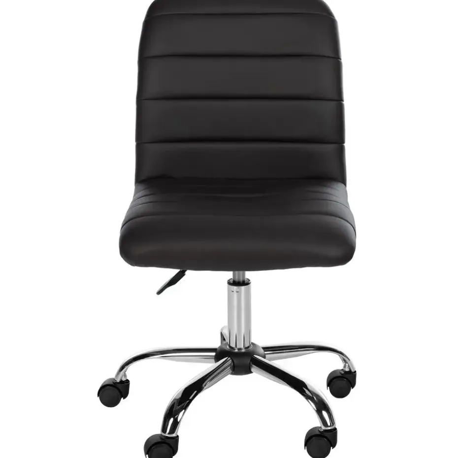 CLP Bureaustoel Redding chroom Frame - Kunstleer - bruin