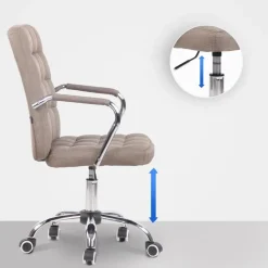 CLP Bureaustoel Terni chroom Frame - Stof - taupe