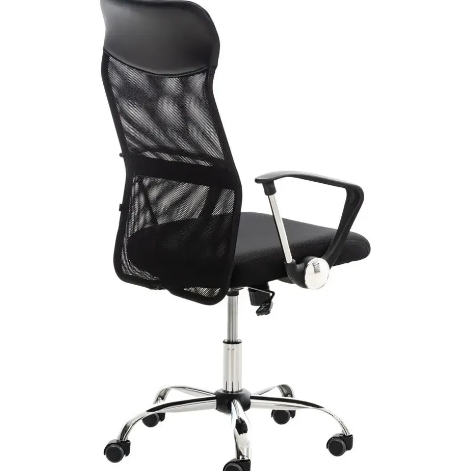 CLP Bureaustoel Washington chroom Frame - Kunstleer - zwart