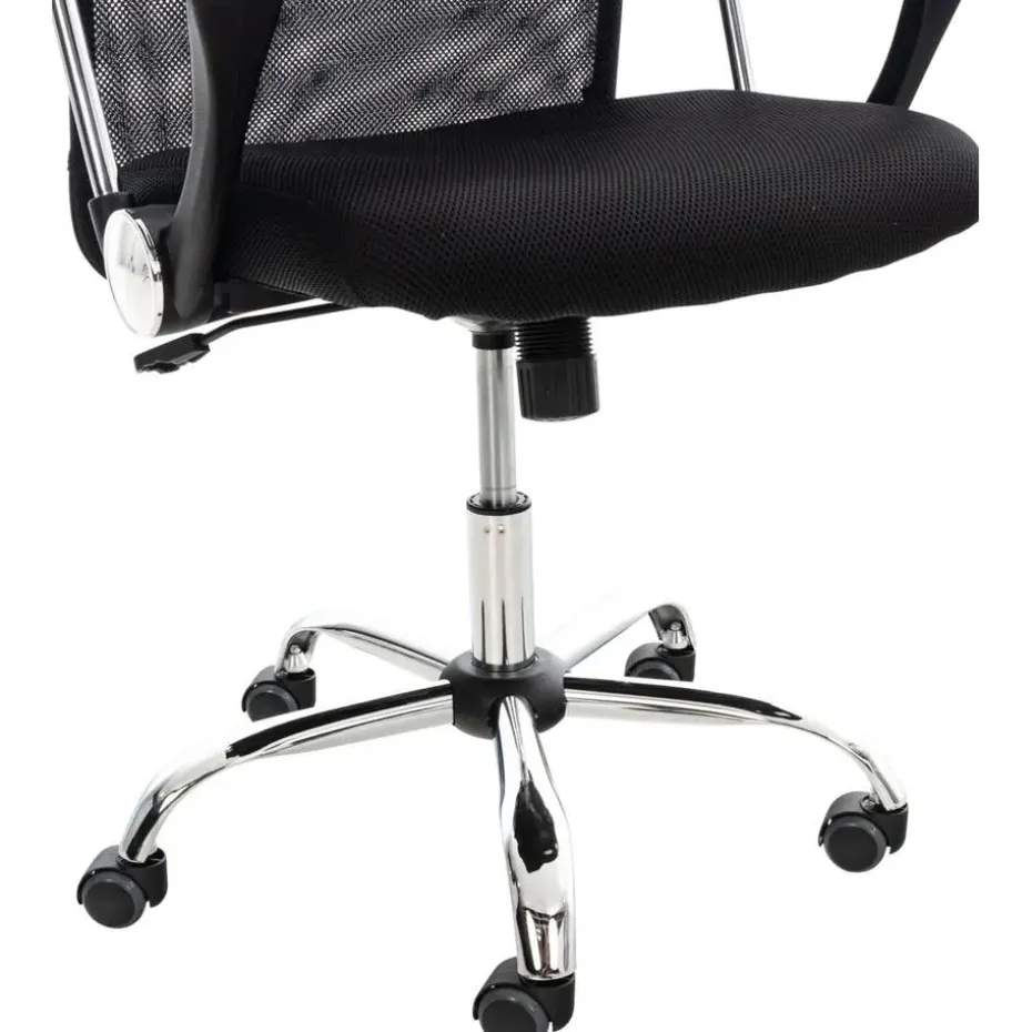 CLP Bureaustoel Washington chroom Frame - Kunstleer - zwart