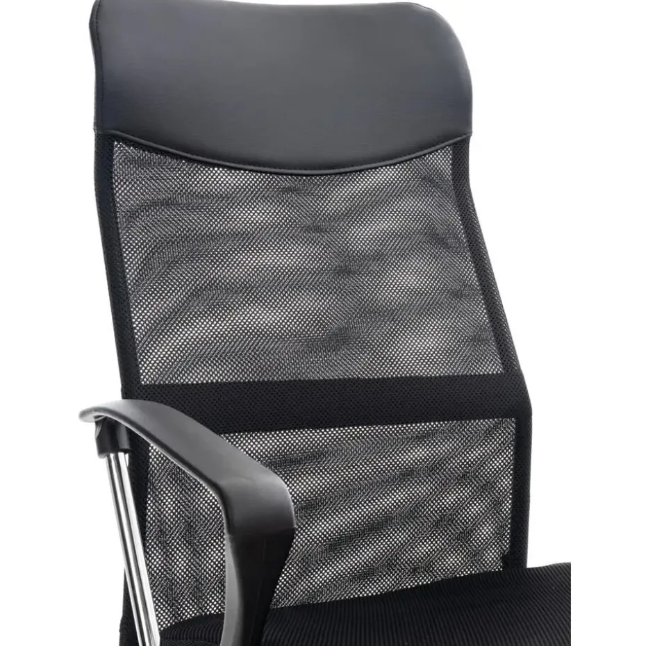 CLP Bureaustoel Washington chroom Frame - Kunstleer - zwart