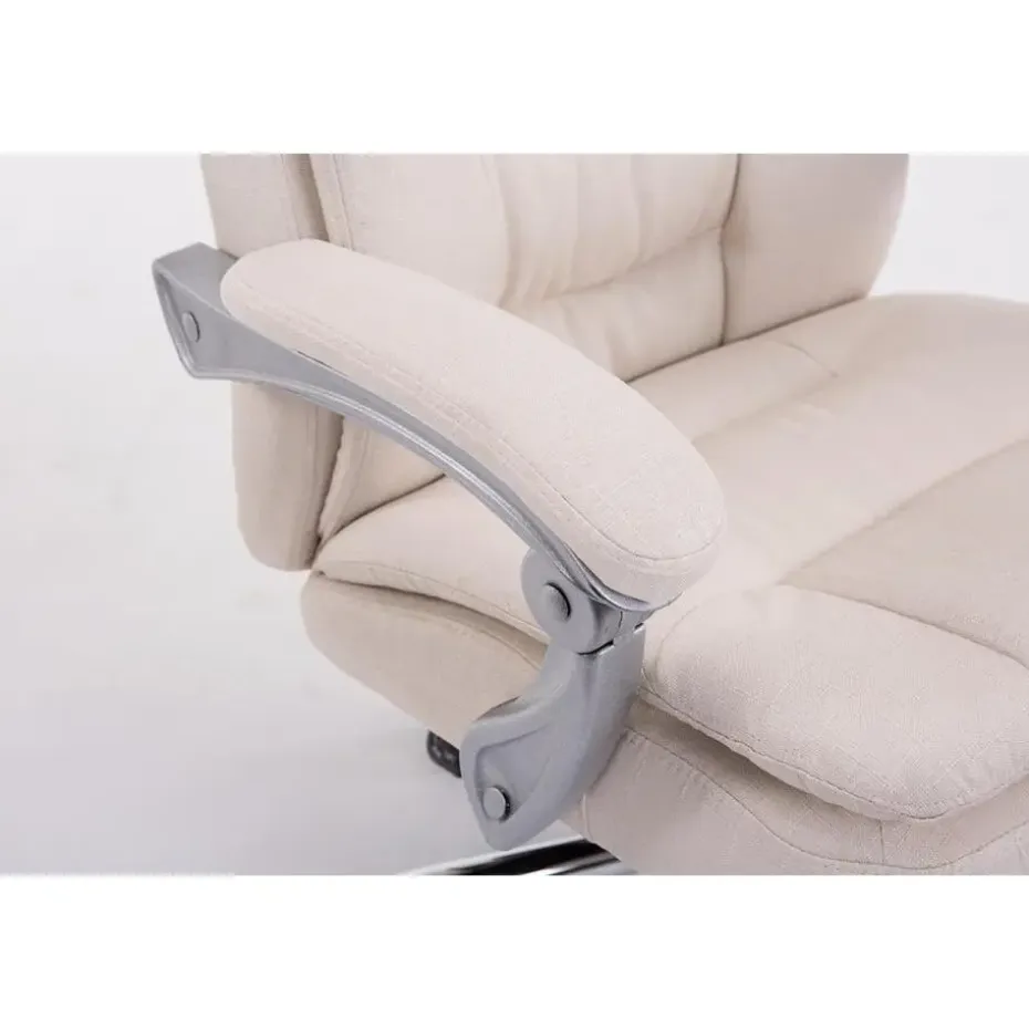 CLP Bureaustoel XL Troy chroom Frame - Stof - creme