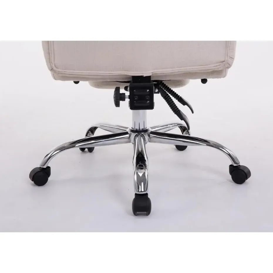 CLP Bureaustoel XL Troy chroom Frame - Stof - creme