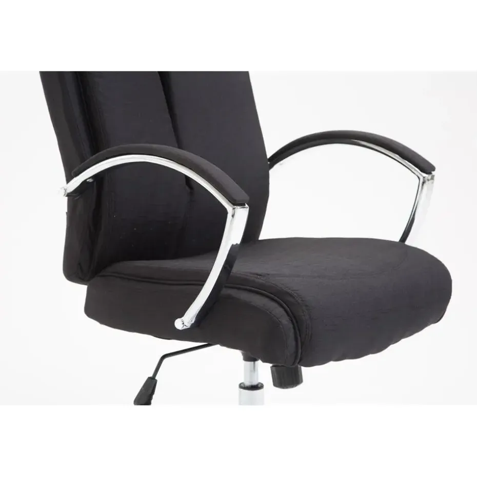 CLP Bureaustoel XL Vaud chroom Frame - Stof - zwart