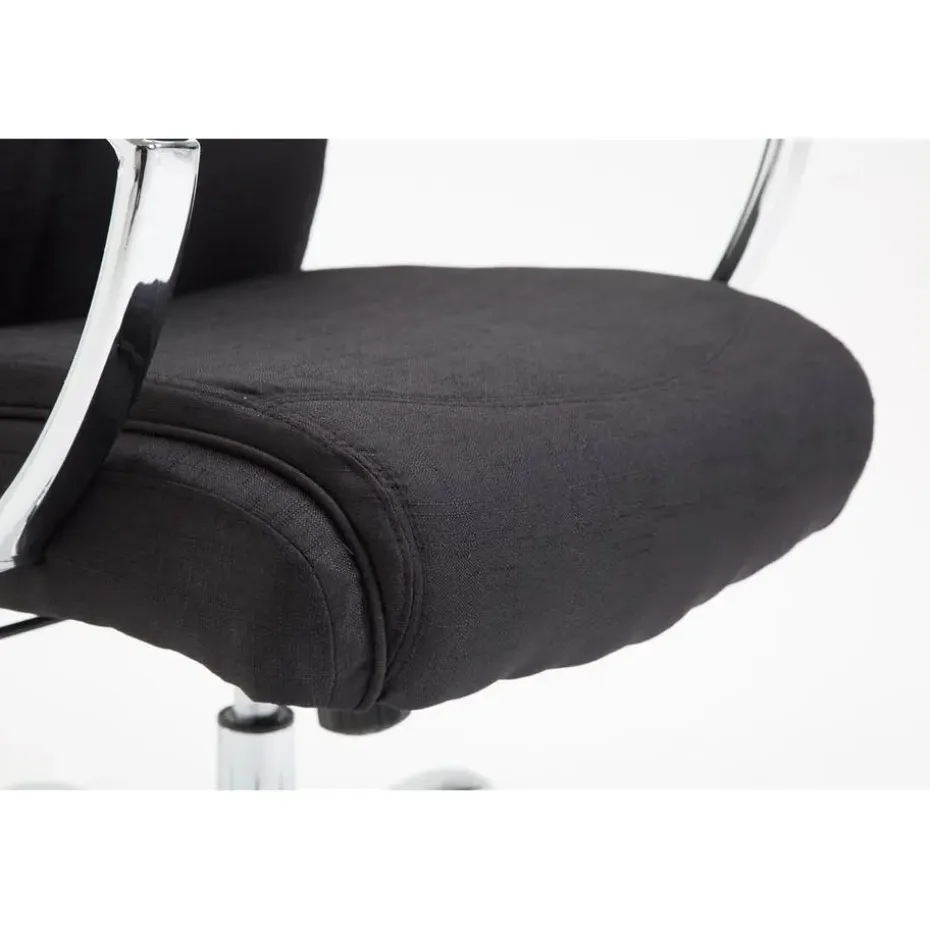 CLP Bureaustoel XL Vaud chroom Frame - Stof - zwart