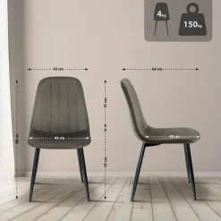 CLP Eetkamerstoel Baxter zwart Frame - Metaal - antraciet