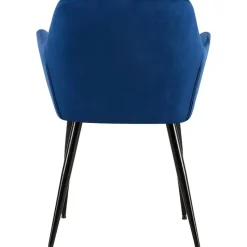 CLP Eetkamerstoel Emia zwart Frame - Fluweel - blauw