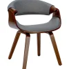 CLP Eetkamerstoel Foley walnoot Frame - Stof - walnoot/grijs