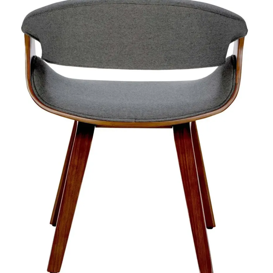CLP Eetkamerstoel Foley walnoot Frame - Stof - walnoot/grijs