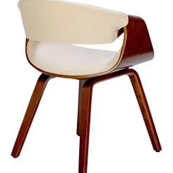 CLP Eetkamerstoel Foley walnoot Frame - Stof - walnoot/creme