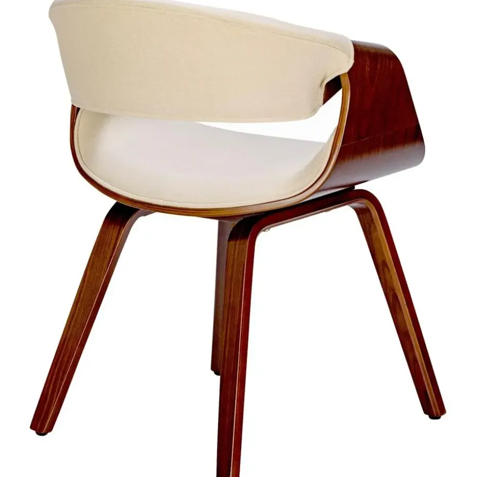 CLP Eetkamerstoel Foley walnoot Frame - Stof - walnoot/creme