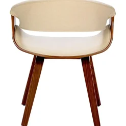 CLP Eetkamerstoel Foley walnoot Frame - Stof - walnoot/creme