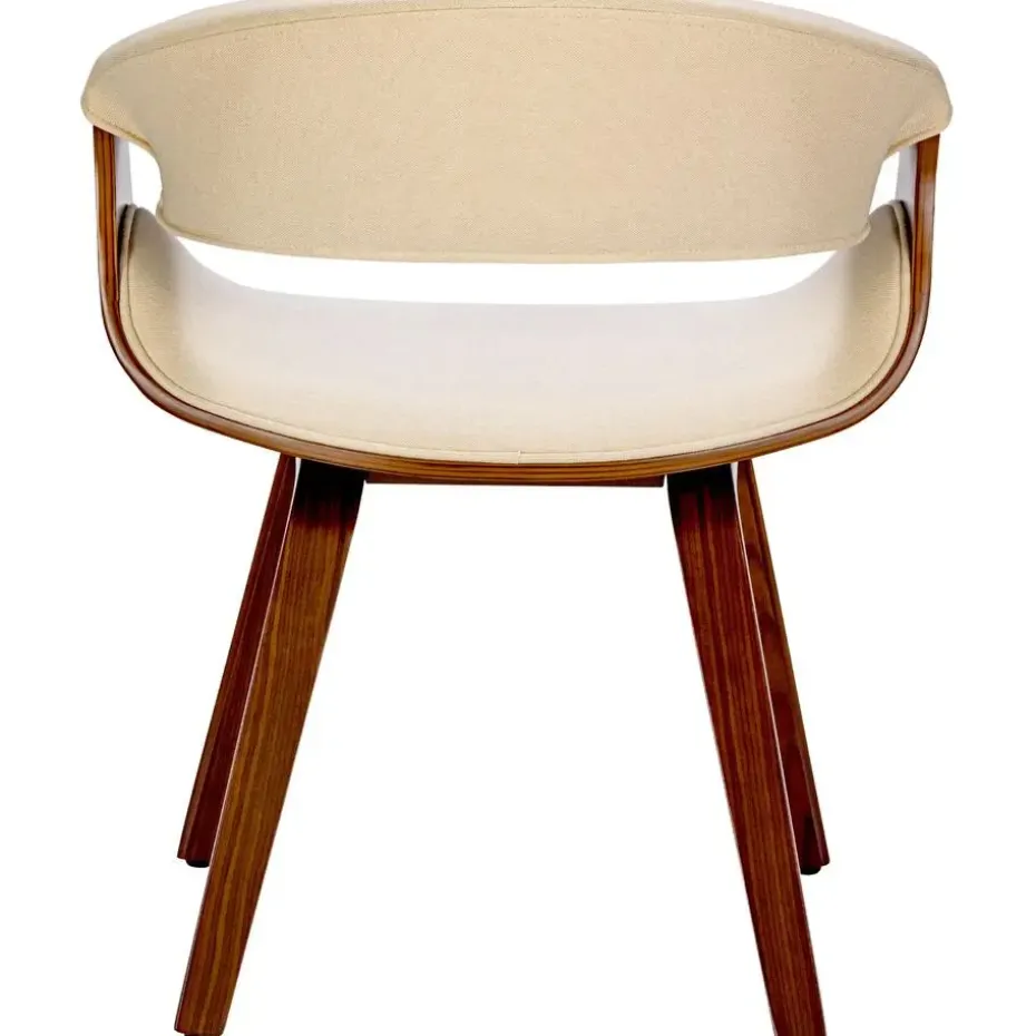 CLP Eetkamerstoel Foley walnoot Frame - Stof - walnoot/creme