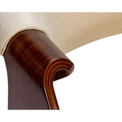 CLP Eetkamerstoel Foley walnoot Frame - Stof - walnoot/creme