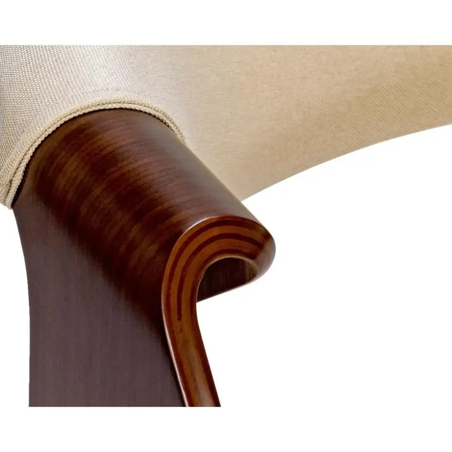 CLP Eetkamerstoel Foley walnoot Frame - Stof - walnoot/creme