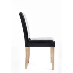 CLP Eetkamerstoel Ina natura Frame - Kunstleer - zwart
