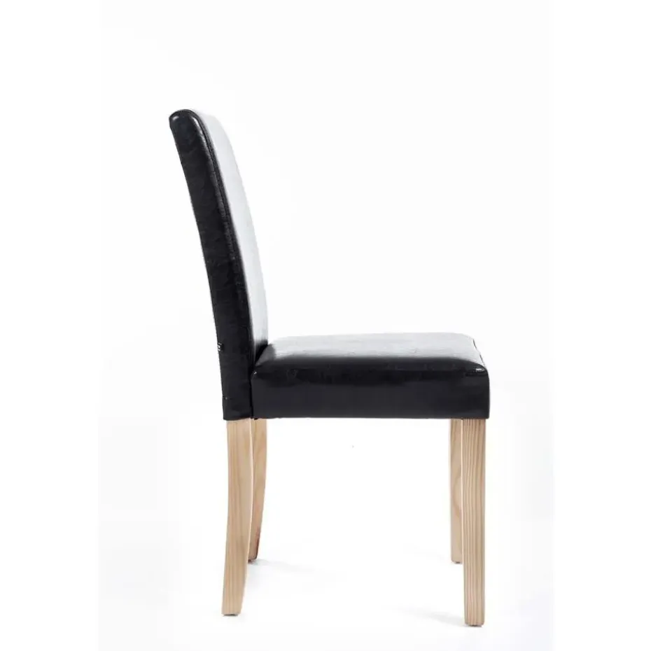 CLP Eetkamerstoel Ina natura Frame - Kunstleer - zwart