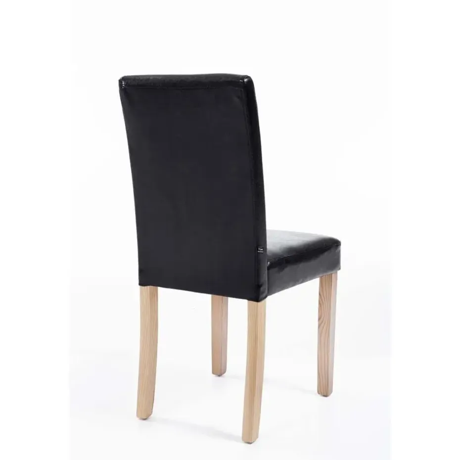CLP Eetkamerstoel Ina natura Frame - Kunstleer - zwart
