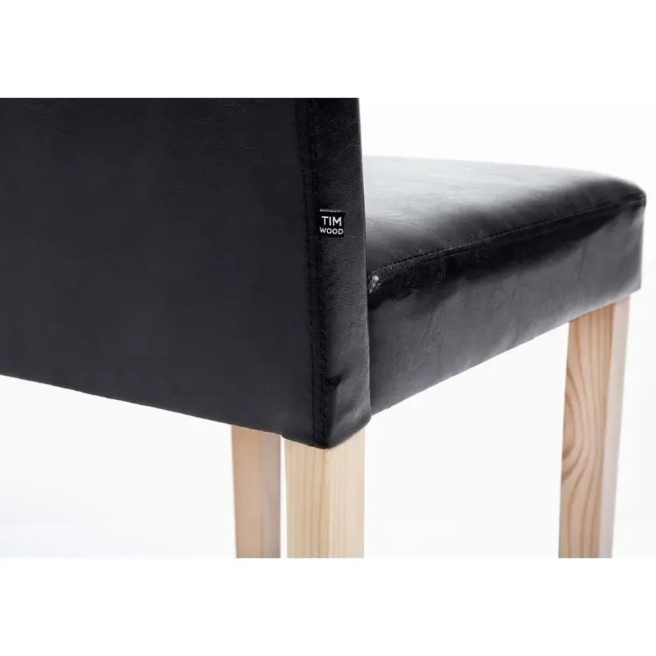 CLP Eetkamerstoel Ina natura Frame - Kunstleer - zwart