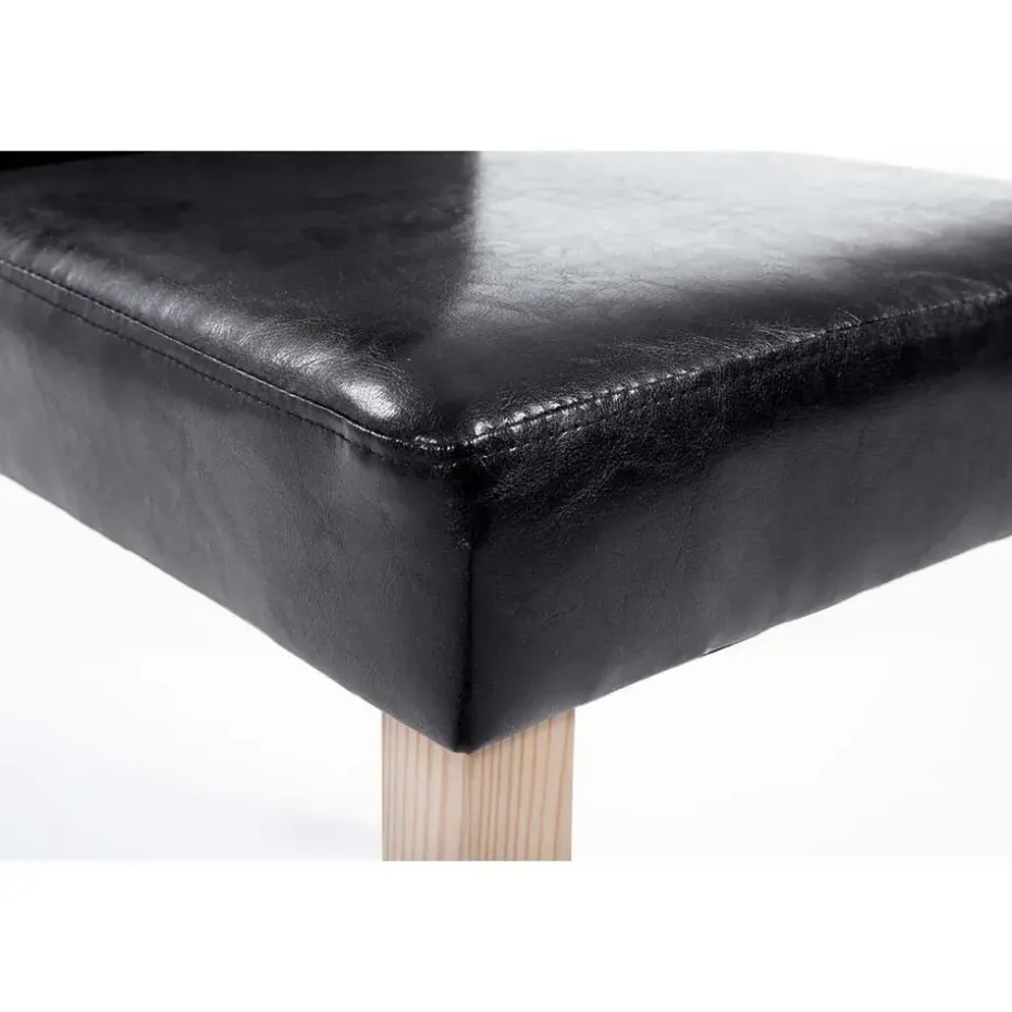 CLP Eetkamerstoel Ina natura Frame - Kunstleer - zwart