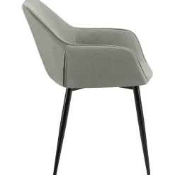 CLP Eetkamerstoel Luena zwart Frame - Stof - licht grijs