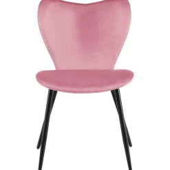 CLP Eetkamerstoel Maika zwart Frame - Fluweel - roze