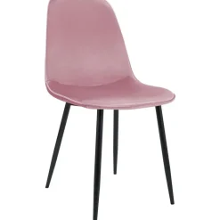 CLP Eetkamerstoel Maryam zwart Frame - Fluweel - roze