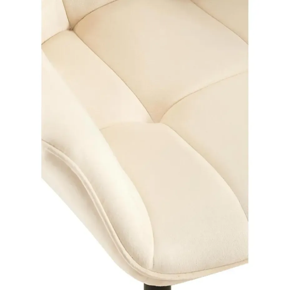 CLP Eetkamerstoel Roseville zwart Frame - Fluweel - creme