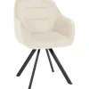 CLP Eetkamerstoel Russel zwart Frame - Fluweel - creme