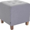CLP Hocker Pharao antiek licht Frame - Stof - licht grijs