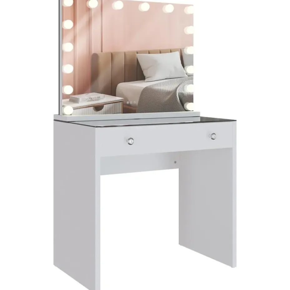 CLP Kaptafel Mereta wit Frame - Hout - wit