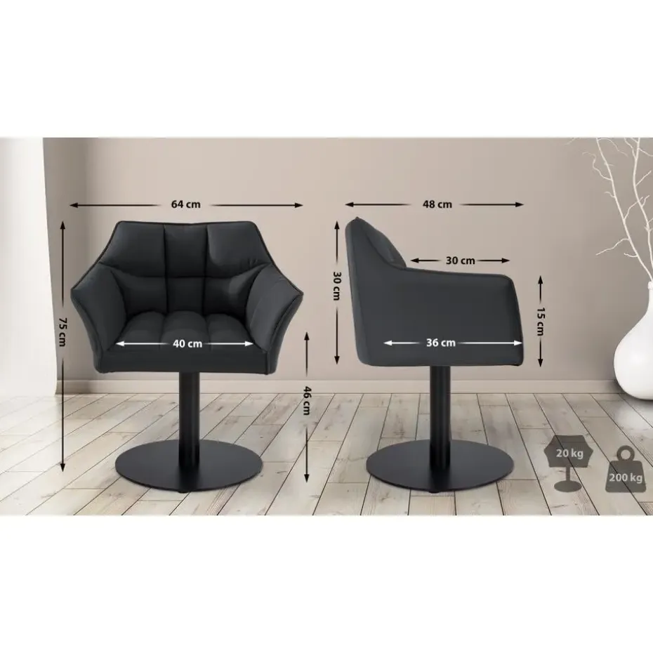 CLP Lounger Damaso zwart Frame - Kunstleer - zwart