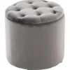 CLP Poef Pantin zwart Frame - Fluweel - grijs