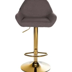 CLP Set van 2 Barkruk Braga goud Frame - Stof - bruin