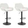 CLP Set van 2 Barkruk Braga zwart Frame - Kunstleer (PVC) - wit