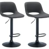 CLP Set van 2 Barkruk Camden mat zwart Frame - Kunstleer - zwart