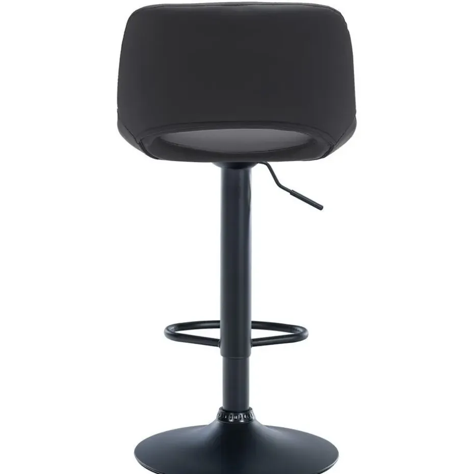 CLP Set van 2 Barkruk Camden mat zwart Frame - Kunstleer - zwart