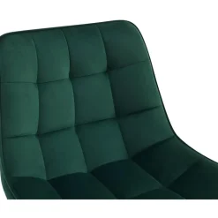 CLP Set van 2 Barkruk Dartford mat zwart Frame - Fluweel - groen