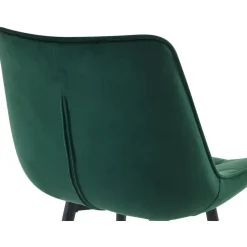 CLP Set van 2 Barkruk Dartford mat zwart Frame - Fluweel - groen