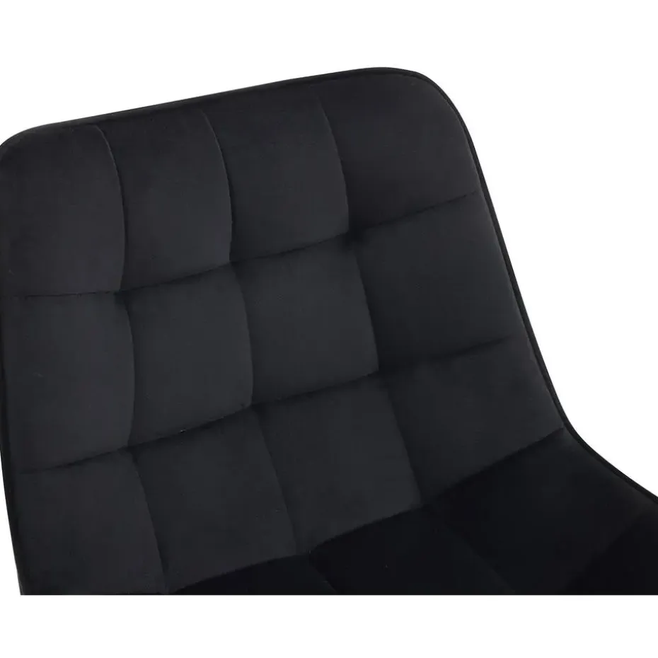 CLP Set van 2 Barkruk Dartford mat zwart Frame - Fluweel - zwart