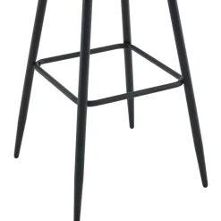 CLP Set van 2 Barkruk Dartford mat zwart Frame - Fluweel - zwart