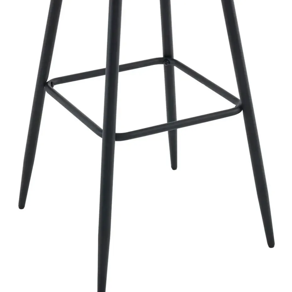 CLP Set van 2 Barkruk Dartford mat zwart Frame - Fluweel - zwart