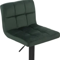 CLP Set van 2 Barkruk Feni zwart Frame - Fluweel - groen