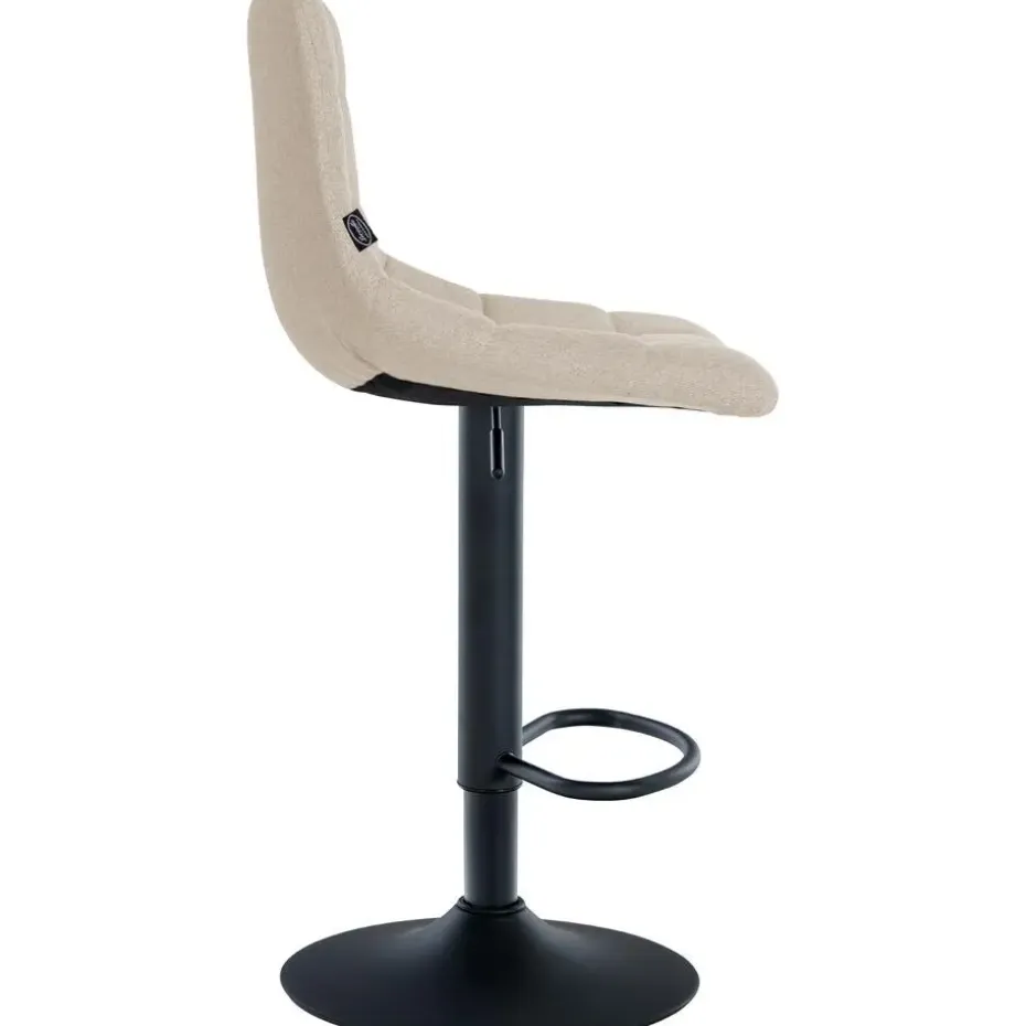 CLP Set van 2 Barkruk Jerry zwart Frame - Stof - creme