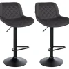 CLP Set van 2 Barkruk Kasson zwart Frame - Fluweel - zwart