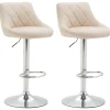 CLP Set van 2 Barkruk Lazio chroom Frame - Kunstleer - creme