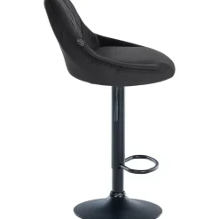 CLP Set van 2 Barkruk Lazio zwart Frame - Fluweel - zwart