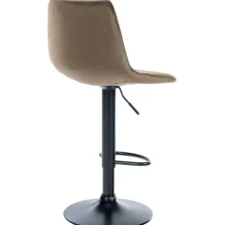 CLP Set van 2 Barkruk Lex mat zwart Frame - Fluweel - bruin