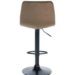 CLP Set van 2 Barkruk Lex mat zwart Frame - Fluweel - bruin