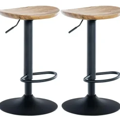 CLP Set van 2 Barkruk Skelde zwart Frame - Hout - natura